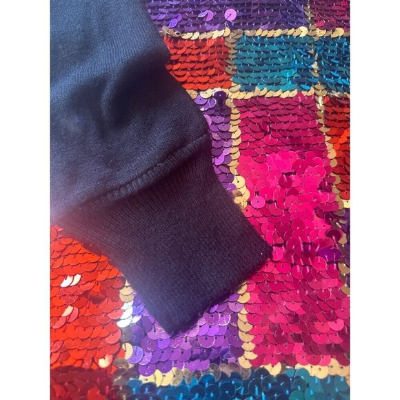 Regency Collection for Joyce Black Knit Multi Color Sequin Sweater Size Large - Picture 2 of 4